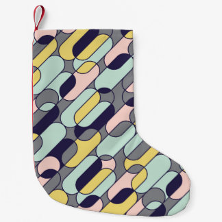 Petite Chaussette De Noël Couleurs pâles géométriques : Motif rétro