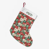Petite Chaussette De Noël Country patchwork christmas pattern personalized (Devant (Accrochage))