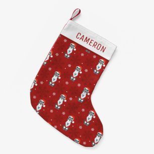 Petite Chaussette De Noël Coupable Noël Schnauzer Dog Snowflake Motif Rouge