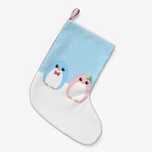 Petite Chaussette De Noël Couples mignons de pingouin de vacances (Devant (Accrochage))