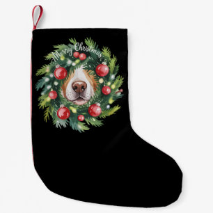 Petite Chaussette De Noël Couronne de Noël nez de chien mignon Maman de chie