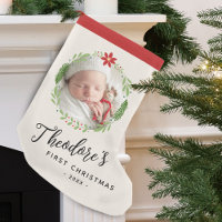 Couronne de photo pour le premier Noël de bébé ave