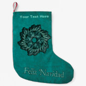 Petite Chaussette De Noël Couronne fractale - Feliz Navidad (Devant)
