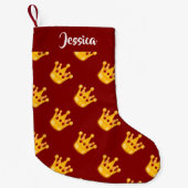 Petite Chaussette De Noël Couronnes sur rouge  (Devant)