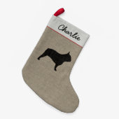 Petite Chaussette De Noël Coutume de chien de Frenchie de silhouette de (Devant (Accrochage))