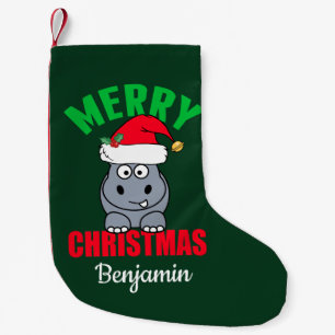 Petite Chaussette De Noël Coutume mignonne d'hippopotame de Joyeux Noël