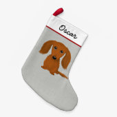 Petite Chaussette De Noël Coutume rouge aux cheveux longs mignonne de chien (Devant (Accrochage))