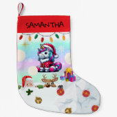 Petite Chaussette De Noël Couverture de Noël de la licorne (Devant)