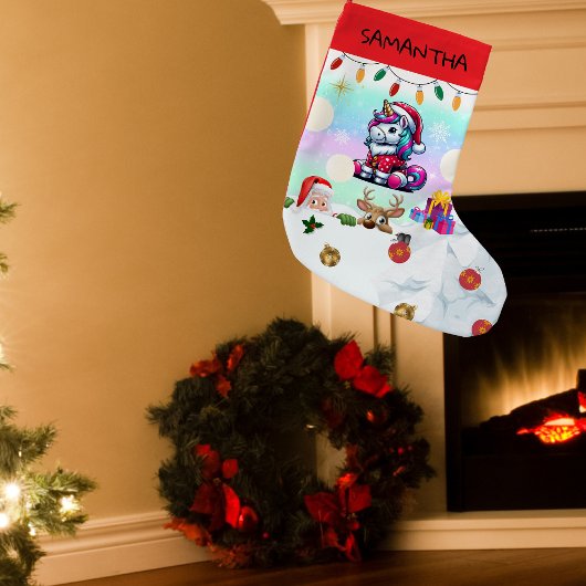Petite Chaussette De Noël Couverture de Noël de la licorne