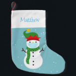Petite Chaussette De Noël Covid Noël 2020 Snowman mignon personnalisé<br><div class="desc">This design may be personalized in the area provided by changing the Phoand/or text. Or it can be customized by choosing the click to customize further option and delete or change the color of the background, add text, change the text color style, or delete the text for an image only...</div>