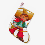 Petite Chaussette De Noël Cowboy Retro Boy Child Cute Western (Devant (Accrochage))