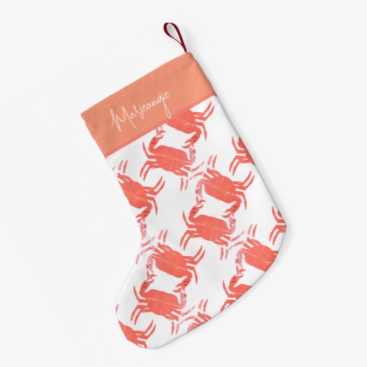Petite Chaussette De Noël Crabe Ocean Beach Motif de la créature marine (Dos (Accrochage))