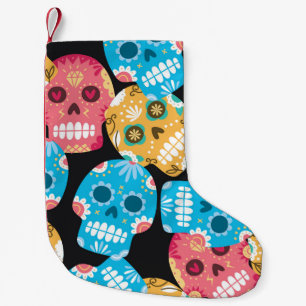 Petite Chaussette De Noël Crâne à sucre, arrière - plan festif sans soucoutu
