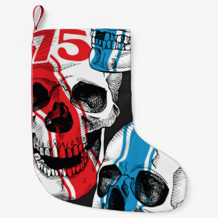 Petite Chaussette De Noël Crâne de course : Rébellion Vintage sans couture.