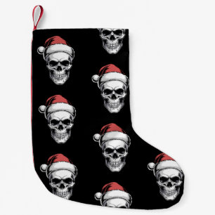 Petite Chaussette De Noël Crâne de Noël Chapeau de Père Noël Gothique Fête S