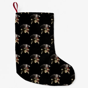 Petite Chaussette De Noël Crâne et chapeau de pirate
