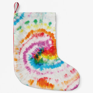 Petite Chaussette De Noël Cravate spirale, motif tourbillon arc-en-ciel