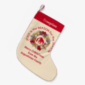 Petite Chaussette De Noël Cream Custom JESUS EST LA RAISON DE Christian (Devant (Accrochage))