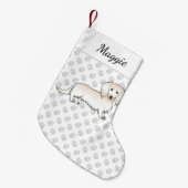 Petite Chaussette De Noël Cream Long Cheveux Dachshund mignon dessin animé C (Devant (Accrochage))