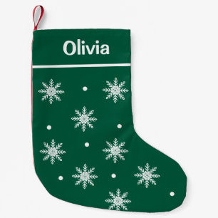 Petite Chaussette De Noël Créez Votre Propre Nom Vert Avec Des Flocons De Ne