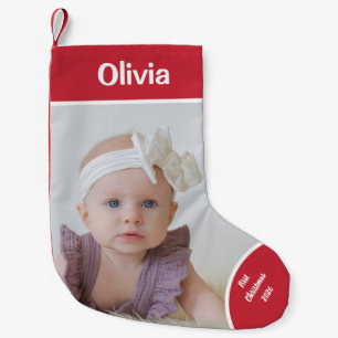 Petite Chaussette De Noël Créez Votre Propre Photo Nom Premier Noël