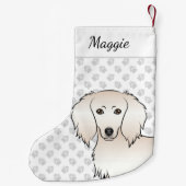 Petite Chaussette De Noël Crème longue cheveux Dachshund mignonette caricatu (Dos)