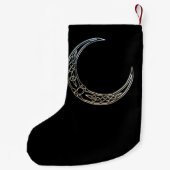 Petite Chaussette De Noël Crescent Céleste Noir Et Argent (Dos)