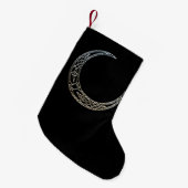 Petite Chaussette De Noël Crescent Céleste Noir Et Argent (Devant (Accrochage))