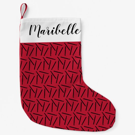Petite Chaussette De Noël Crochet crochets Imprimer Nom personnalisé/Couleur (Devant)