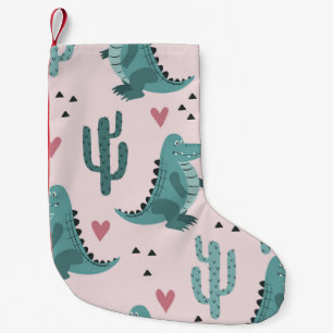 Petite Chaussette De Noël Crocodile mignon, motif alligator vintage.