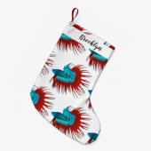 Petite Chaussette De Noël Crowntail betta fish dessin animé (Devant (Accrochage))