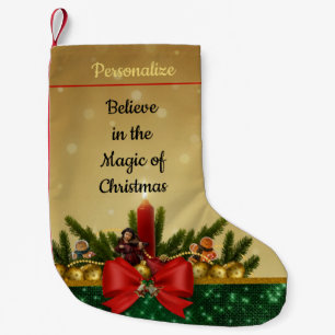 Petite Chaussette De Noël Croyez à la magie de Noël Citation Personnalisée 