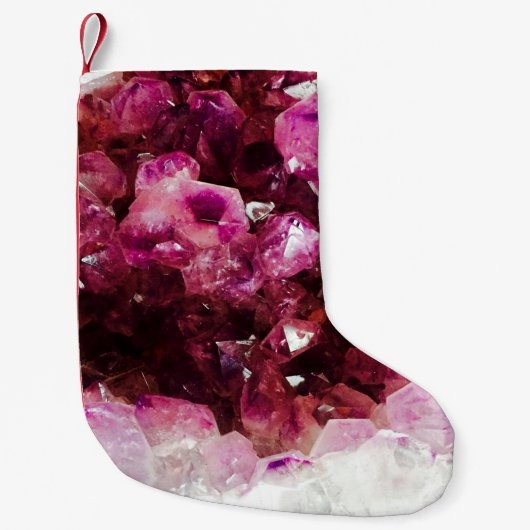 Petite Chaussette De Noël Cryaméthyste minéral pourpre (Devant)