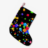 Petite Chaussette De Noël Cubes colorés 2 (Devant (Accrochage))