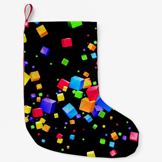 Petite Chaussette De Noël Cubes colorés 2 (Devant)