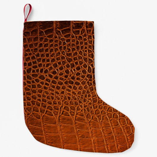 Petite Chaussette De Noël Cuir de crocodile Brown (Devant)