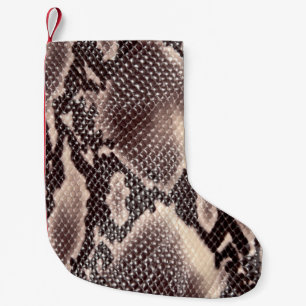 Petite Chaussette De Noël Cuir serpent : texture brune transparente