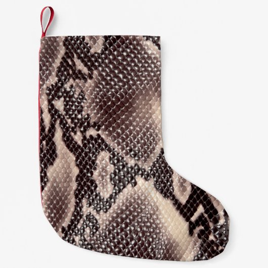 Petite Chaussette De Noël Cuir serpent : texture brune transparente (Devant)