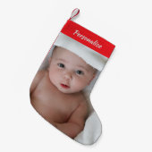 Petite Chaussette De Noël Custom Christmas Stocking Replaceable Photo (Devant (Accrochage))