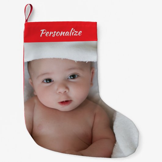 Petite Chaussette De Noël Custom Christmas Stocking Replaceable Photo (Devant)