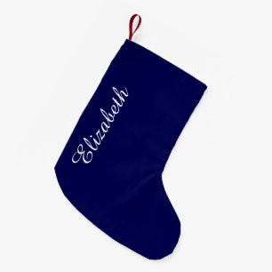 Petite Chaussette De Noël Customise couleur solide bleue marine