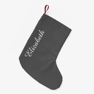 Petite Chaussette De Noël Customiser la couleur solide gris du charbon de bo