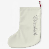 Petite Chaussette De Noël Customiser la couleur solide ivoire (Dos)