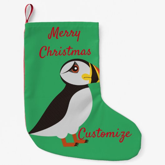 Petite Chaussette De Noël Cute Atlantic puffin design Thunder_Cove (Devant)