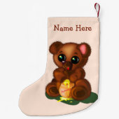 Petite Chaussette De Noël Cute Bear Christmas Stockings Personalized Name (Dos)