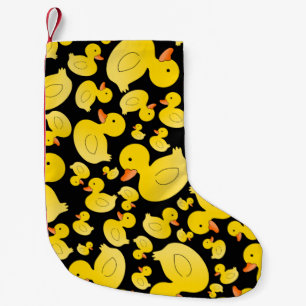 Petite Chaussette De Noël Cute canards en caoutchouc noir