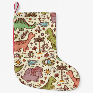 Petite Chaussette De Noël Cute Cartoon Dinosaur Motif Vintage