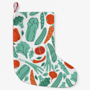 Petite Chaussette De Noël Cute Cartoon Food : Motif de légumes vibrants