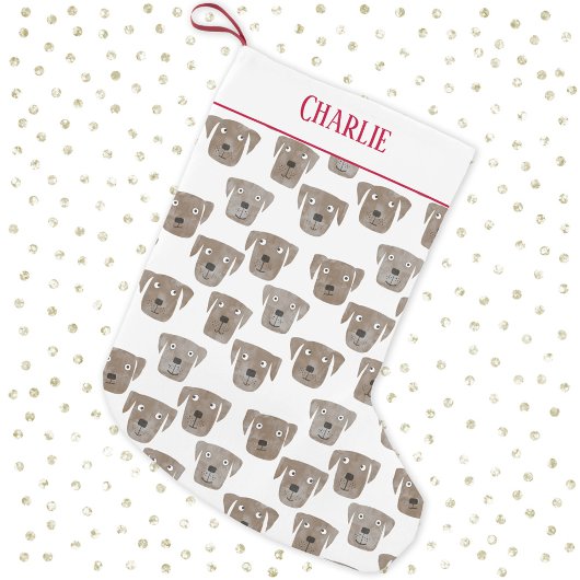 Petite Chaussette De Noël Cute Chocolat Labrador Retriever Chien Nom Personn