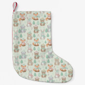 Petite Chaussette De Noël Cute Christmas Animals Seamless Pattern (Devant)